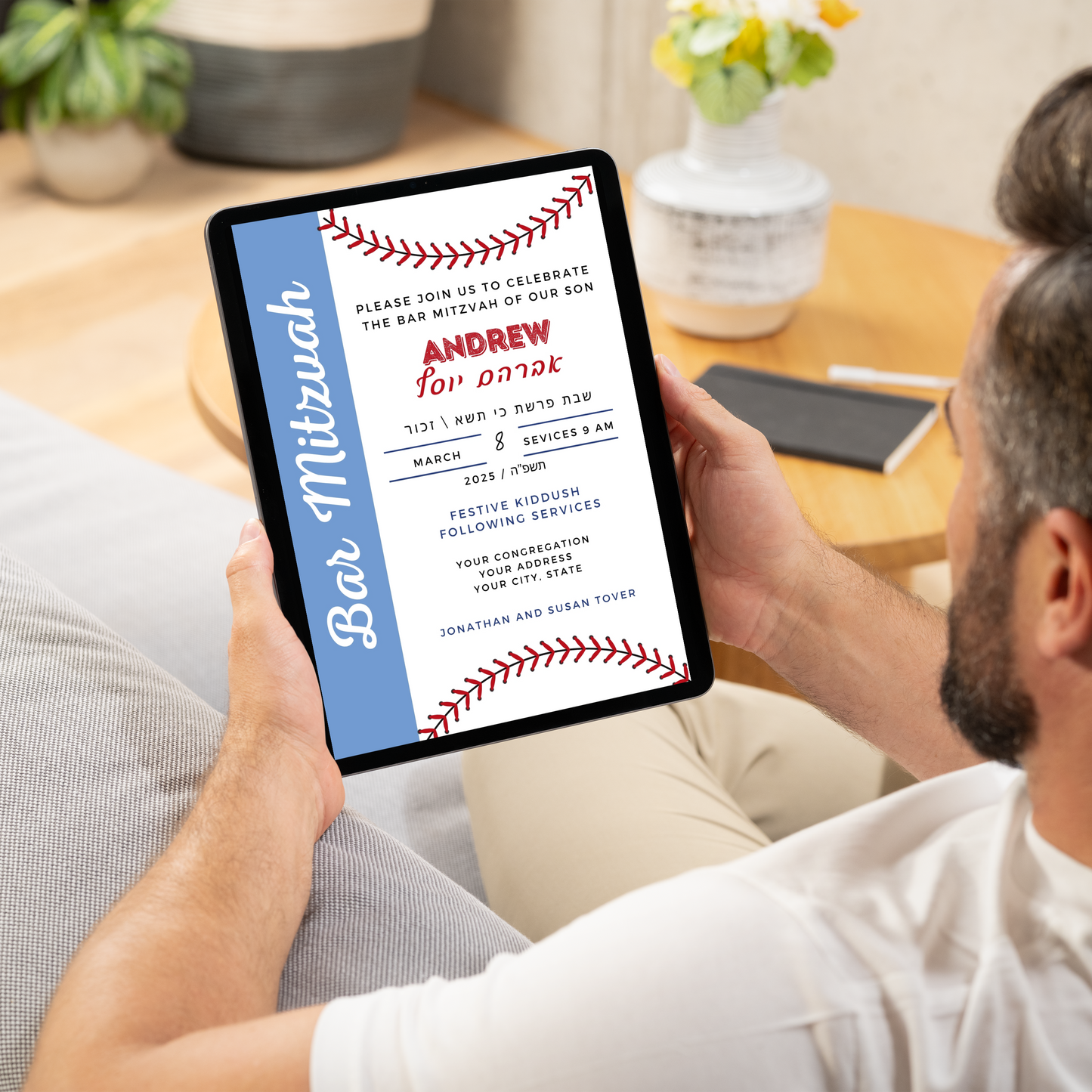 Bar / Bat Mitzvah invitation / monogram bundle- digital