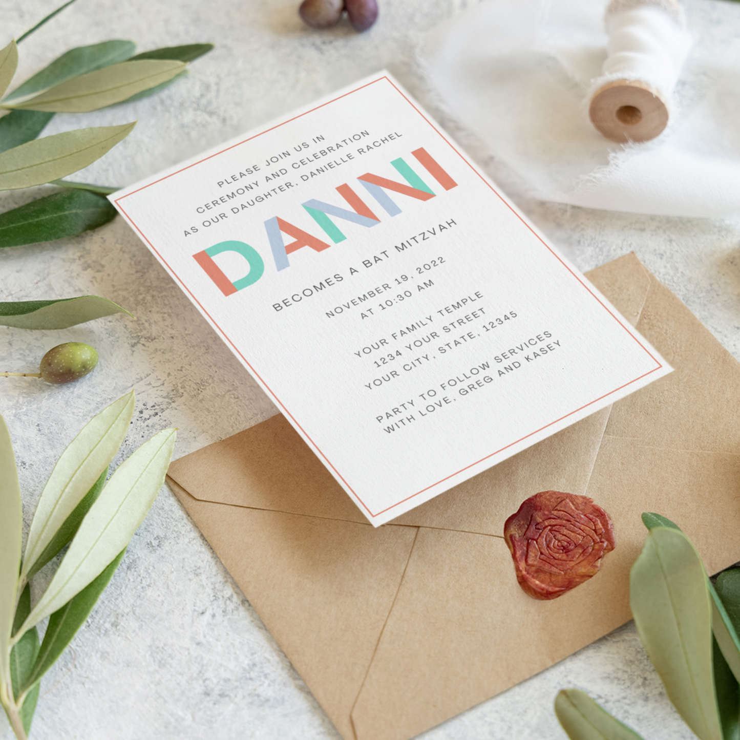 Bar / Bat Mitzvah invitation / monogram bundle- digital