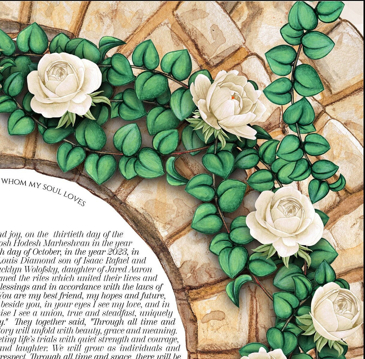 Watercolor Jerusalem Stone Arch Doorway Ketubah