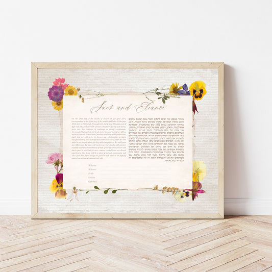 Ephemera Dried Flowers Ketubah