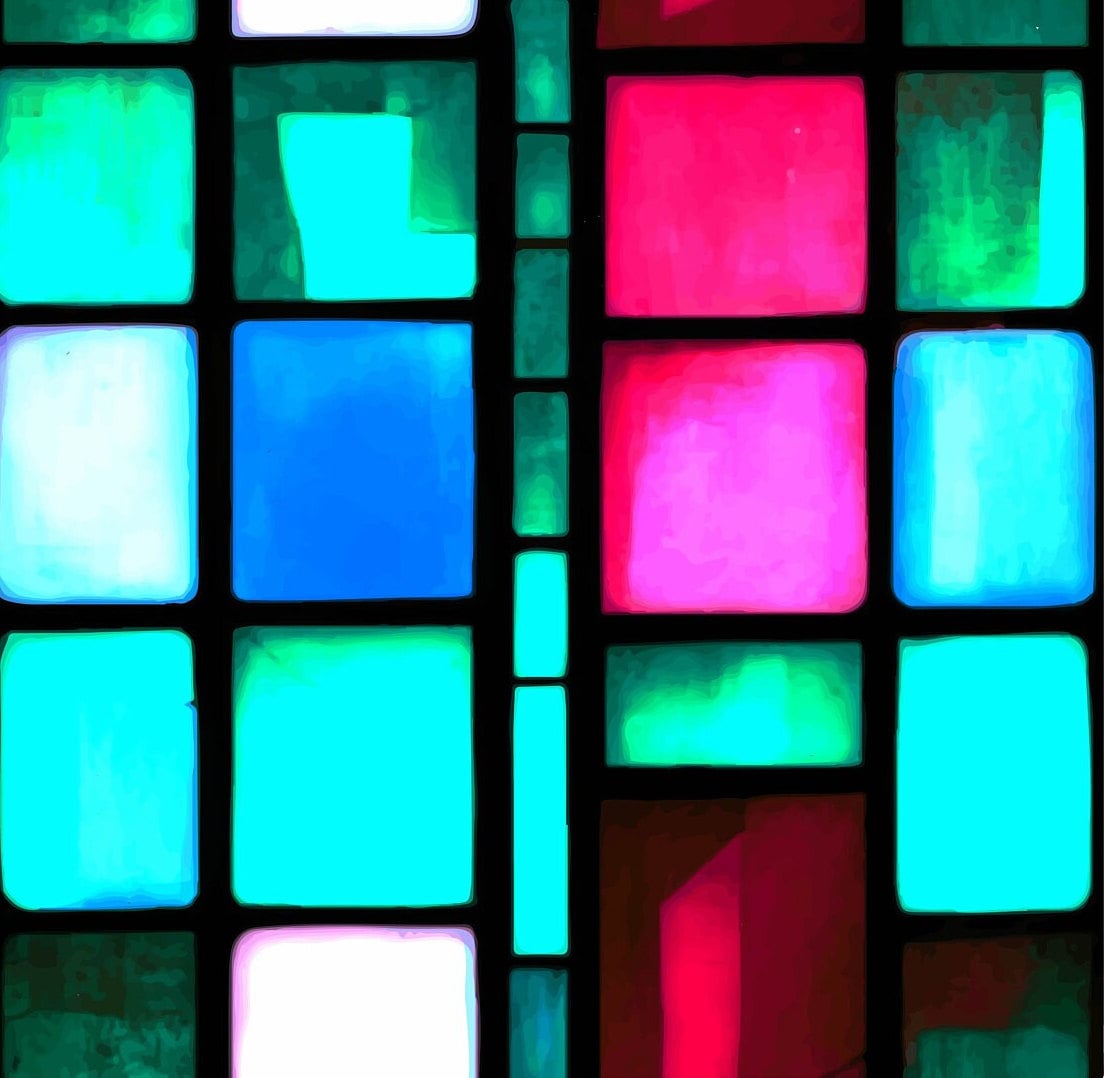 Stained glass watercolor ketubah