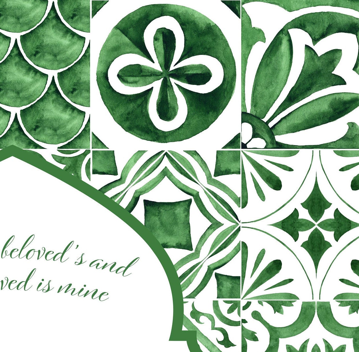 Morrocan green tile Ketubah