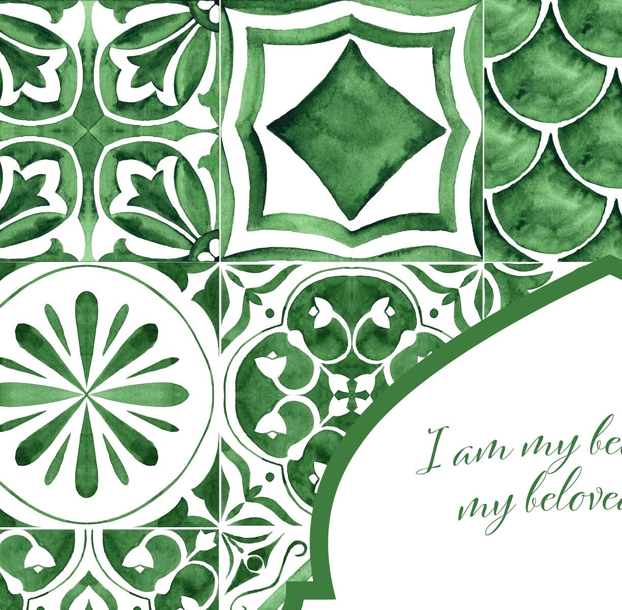 Green Moroccan Tile Ketubah