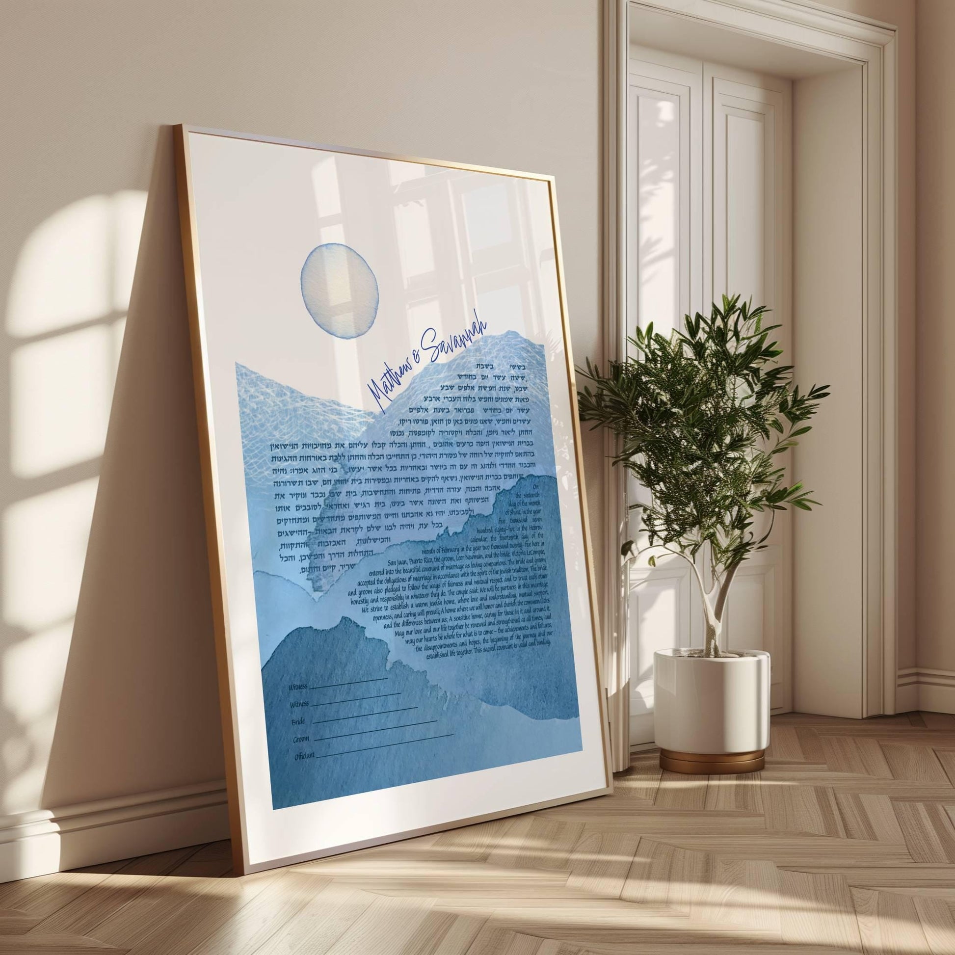 Misty Blue Peaks ketubah