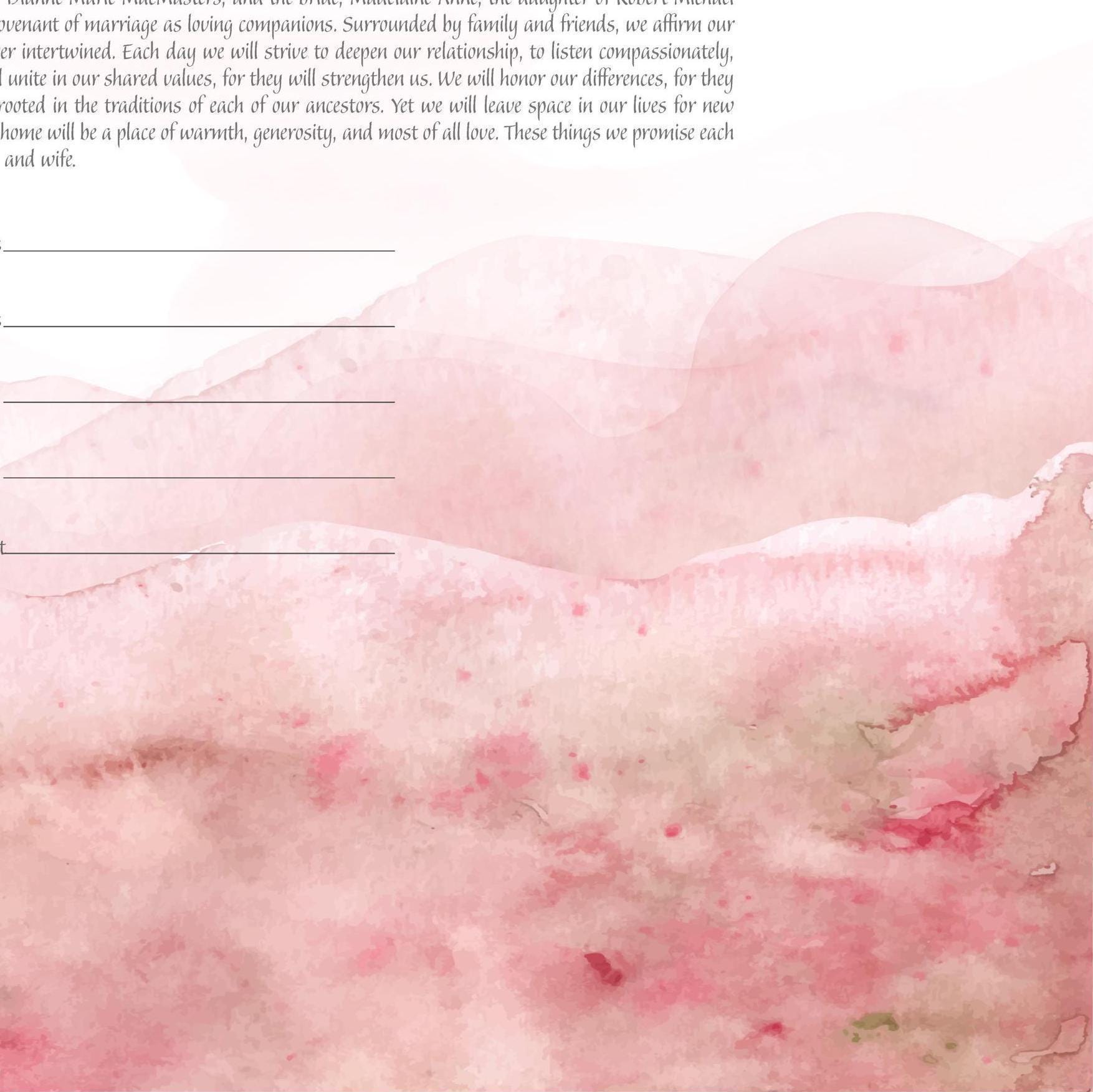 Rose Dawn Watercolor Ketubah