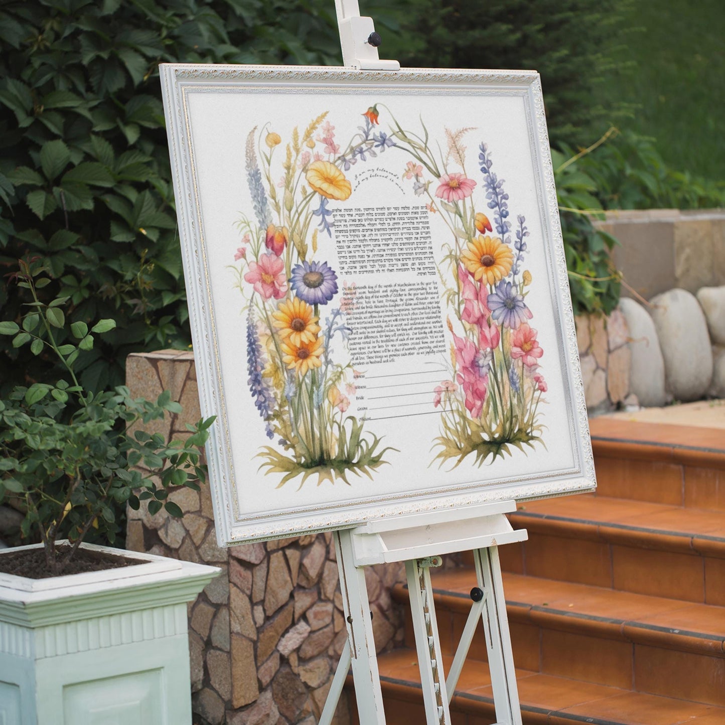 Wildflowers Arch Watercolor Ketubah