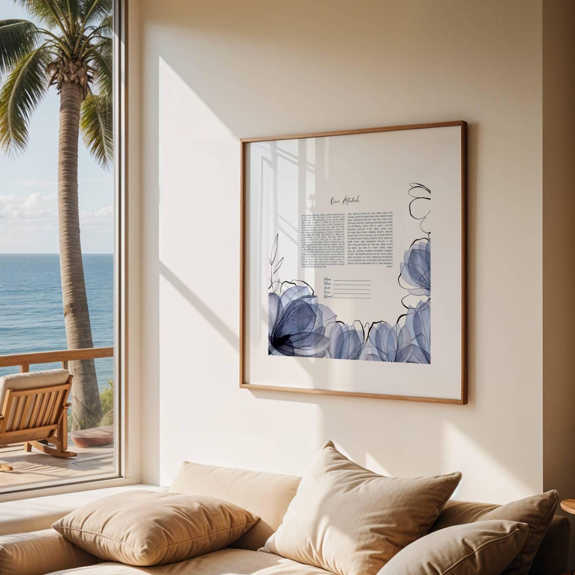 Transparent Magnolia Watercolor Ketubah