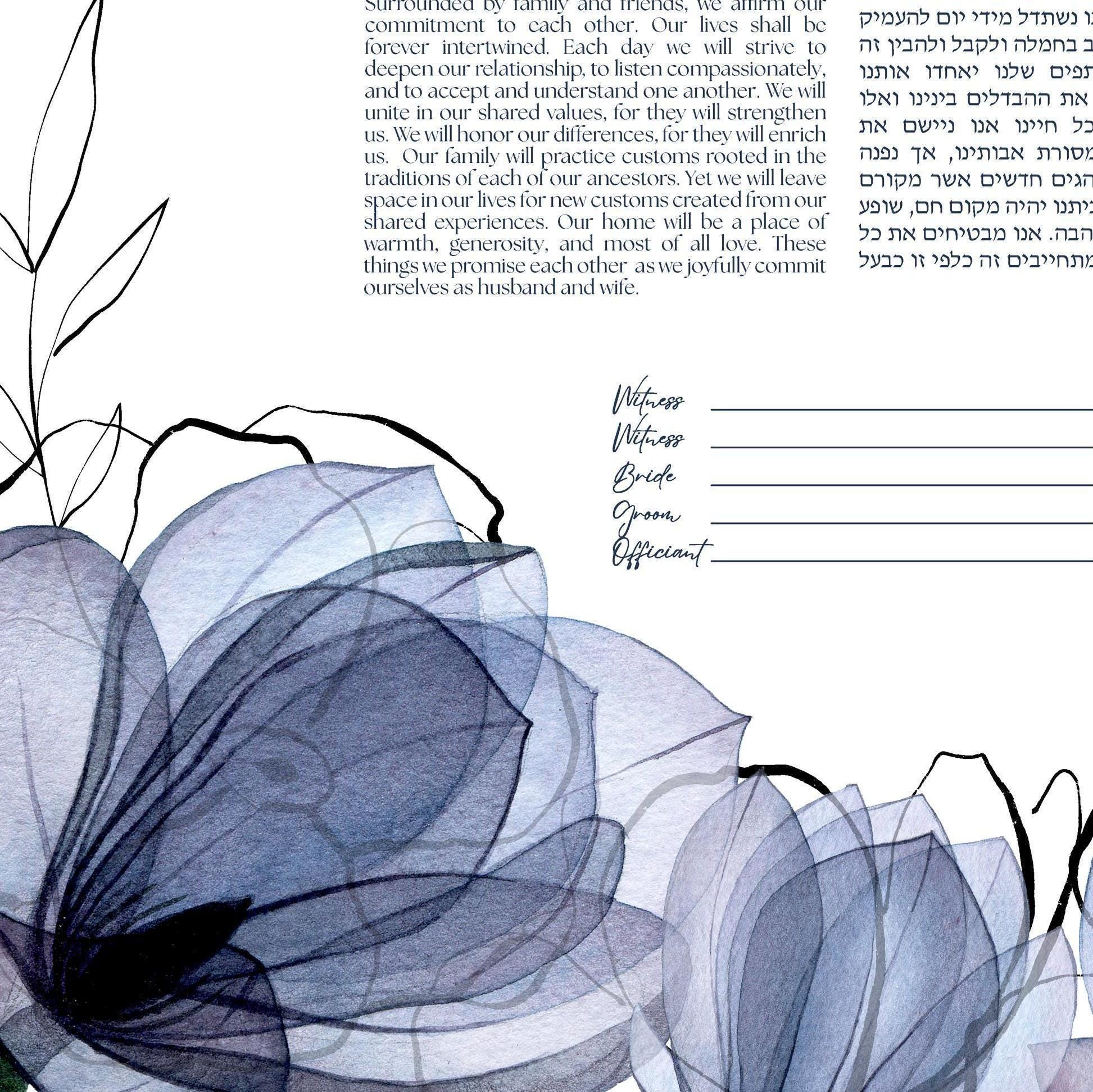 Transparent Magnolia Watercolor Ketubah