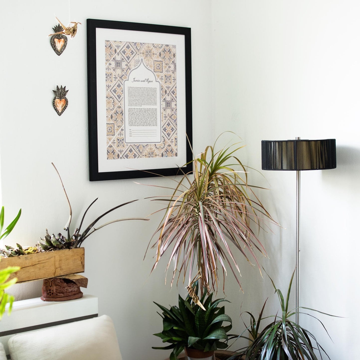 Blue and yellow Spanish tile Ketubah