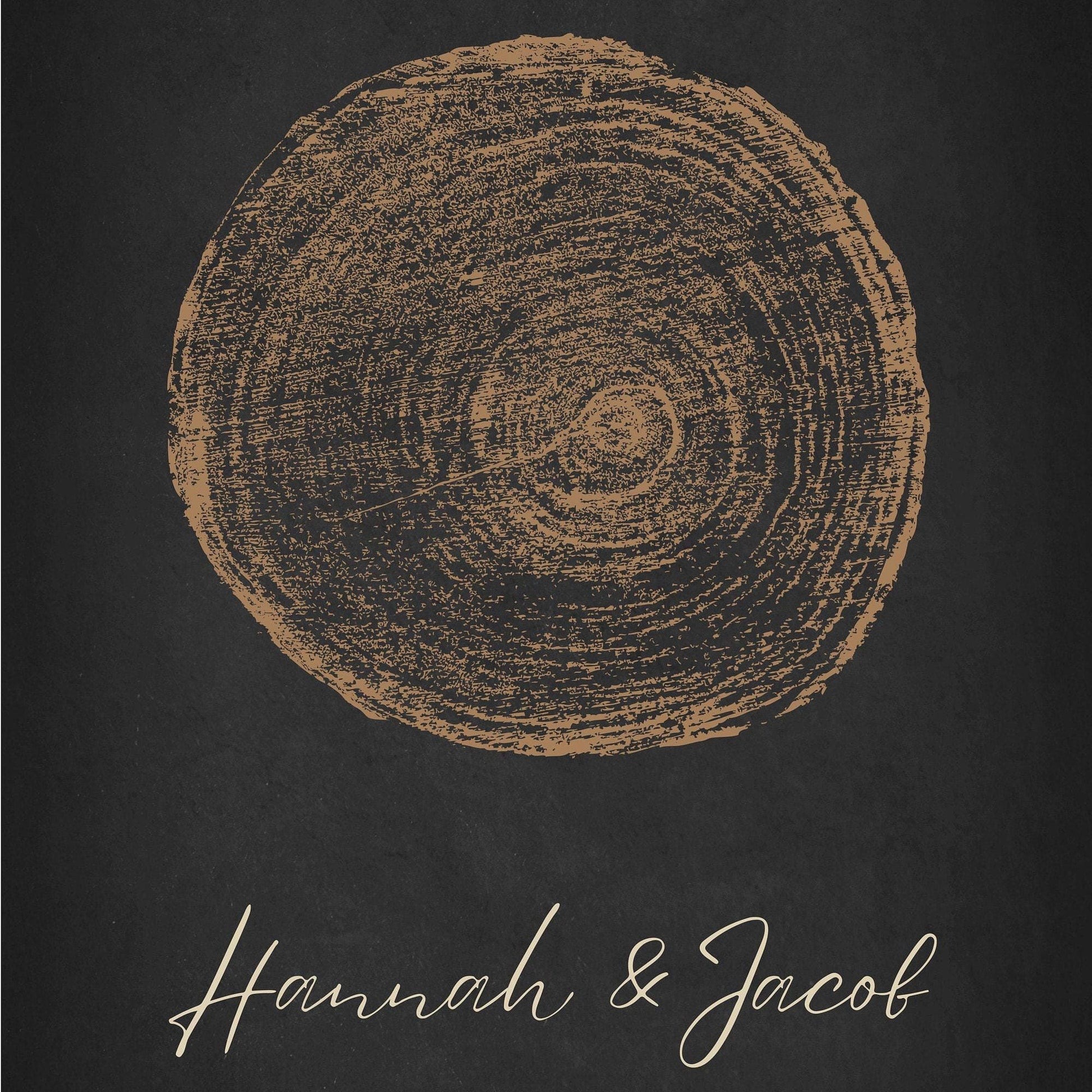 Three panel tree rings ketubah