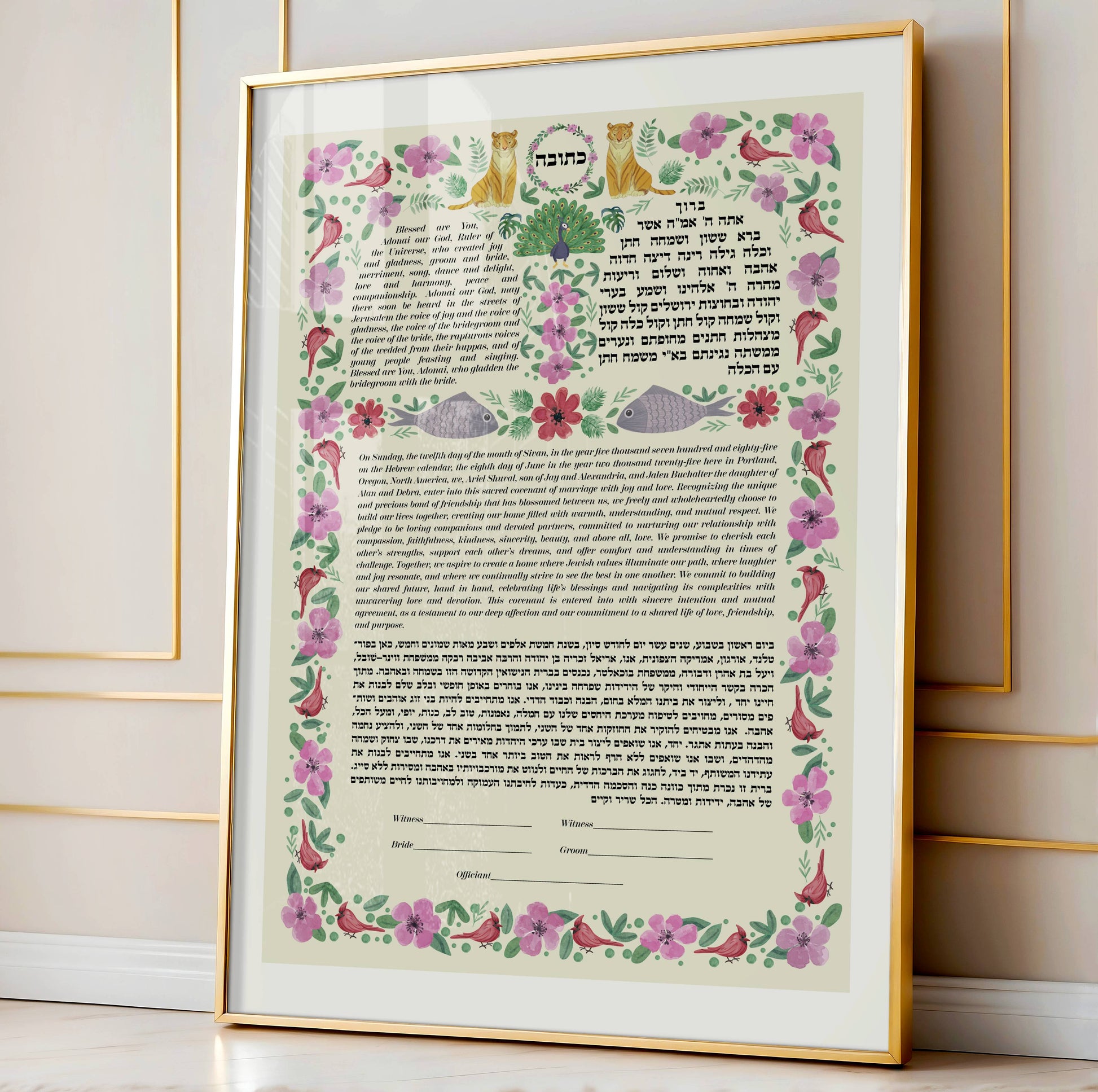 Vintage Indian inspired ketubah