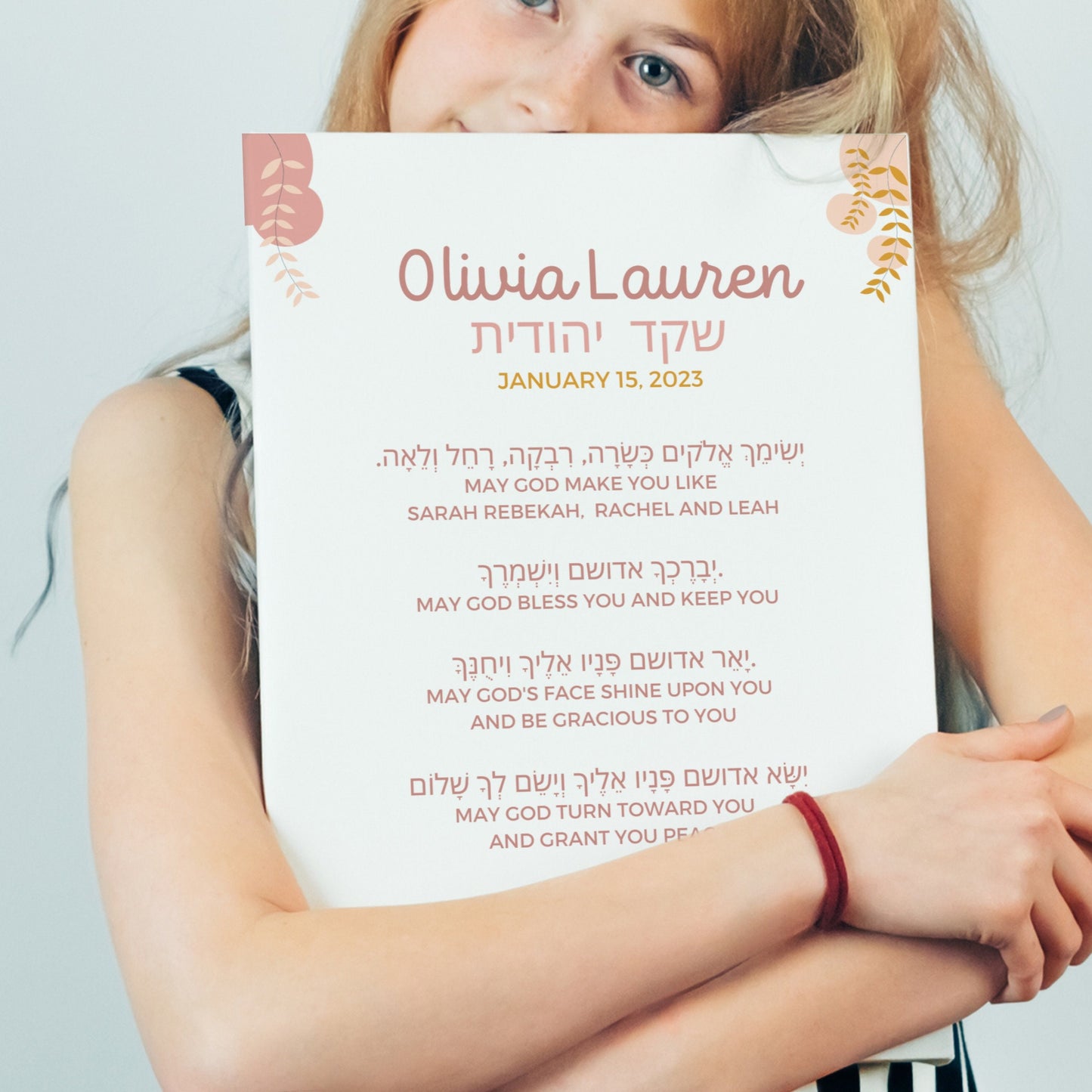 Jewish blessing for sons, Personalized Birkat Yeladim, Hebrew blessing for the children, Jewish nursery decor, Jewish baby boy gift