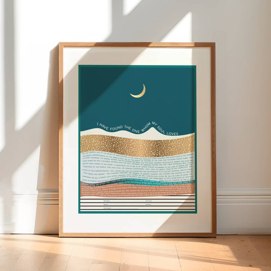 Boho night landscape ketubah