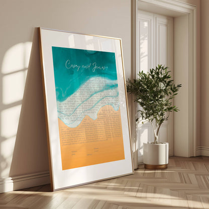 Beach art ketubah print