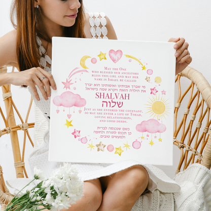 Jewish Baby Night Sky Personalized Nursery Decor