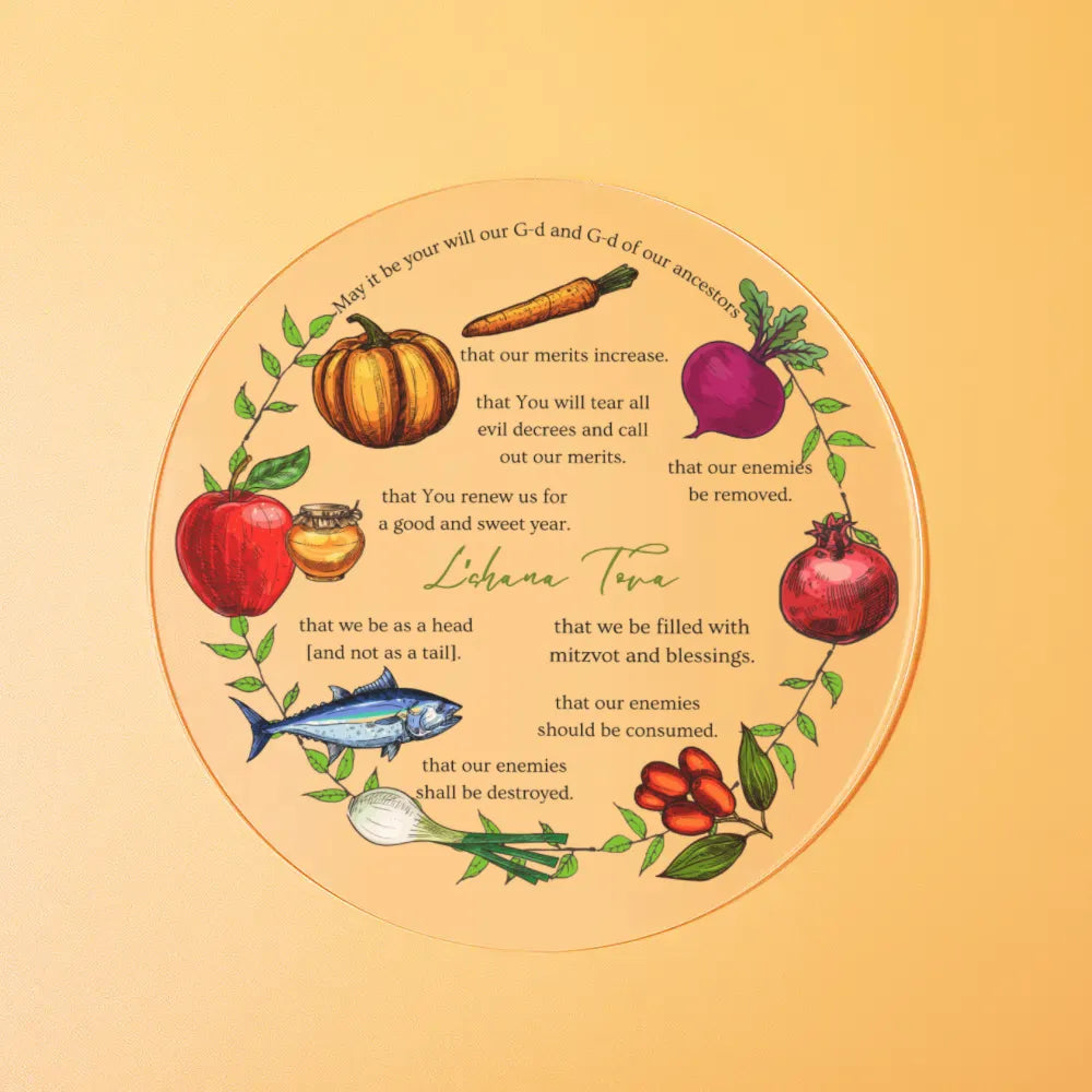 Rosh Hashana Simanim Acrylic Round Cards