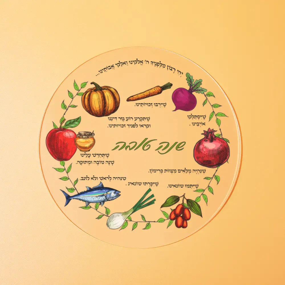 Rosh Hashana Simanim Acrylic Round Cards