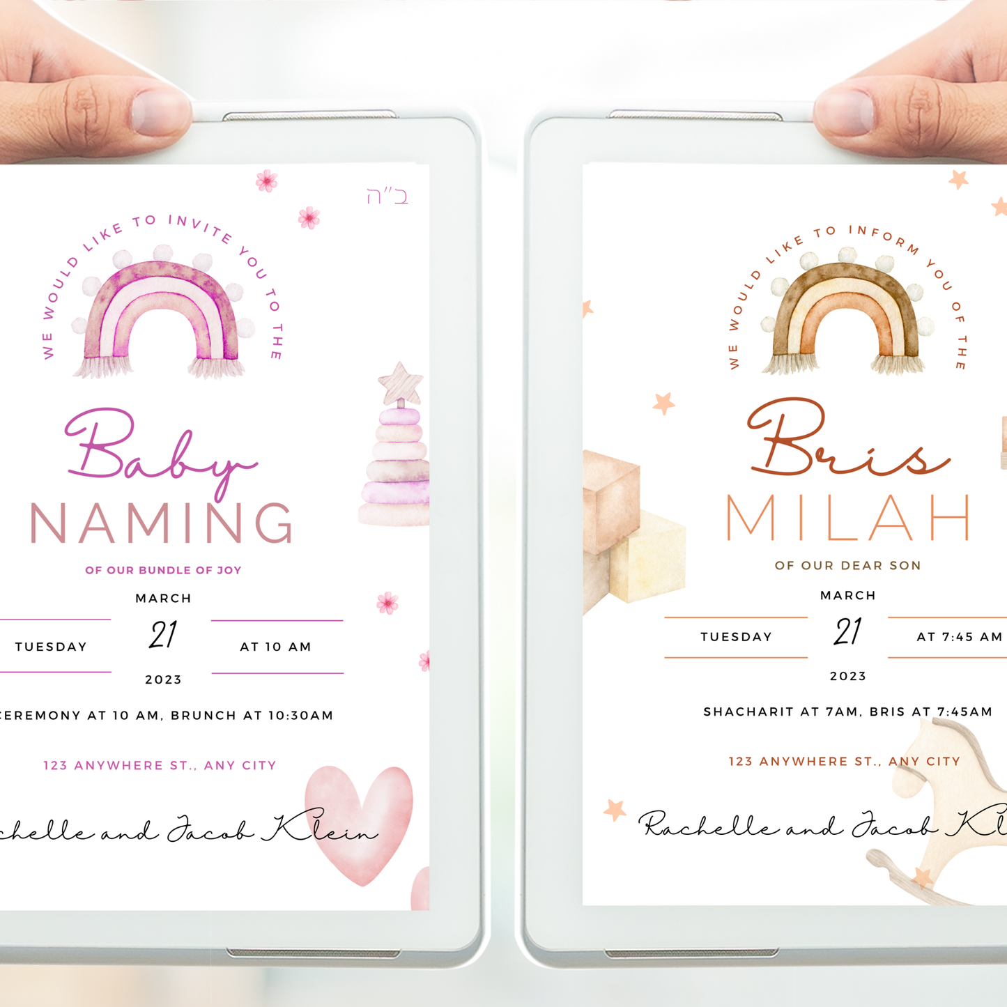 Bris or Baby Naming Announcement / Invitation - Digital