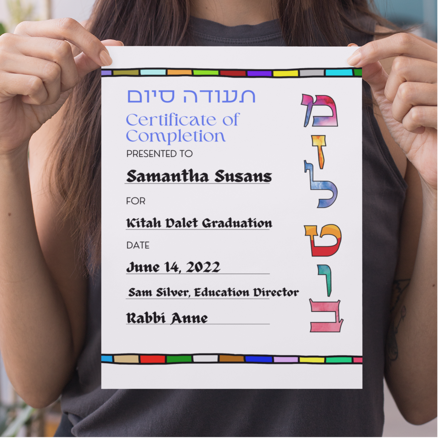 Jewish Certificate