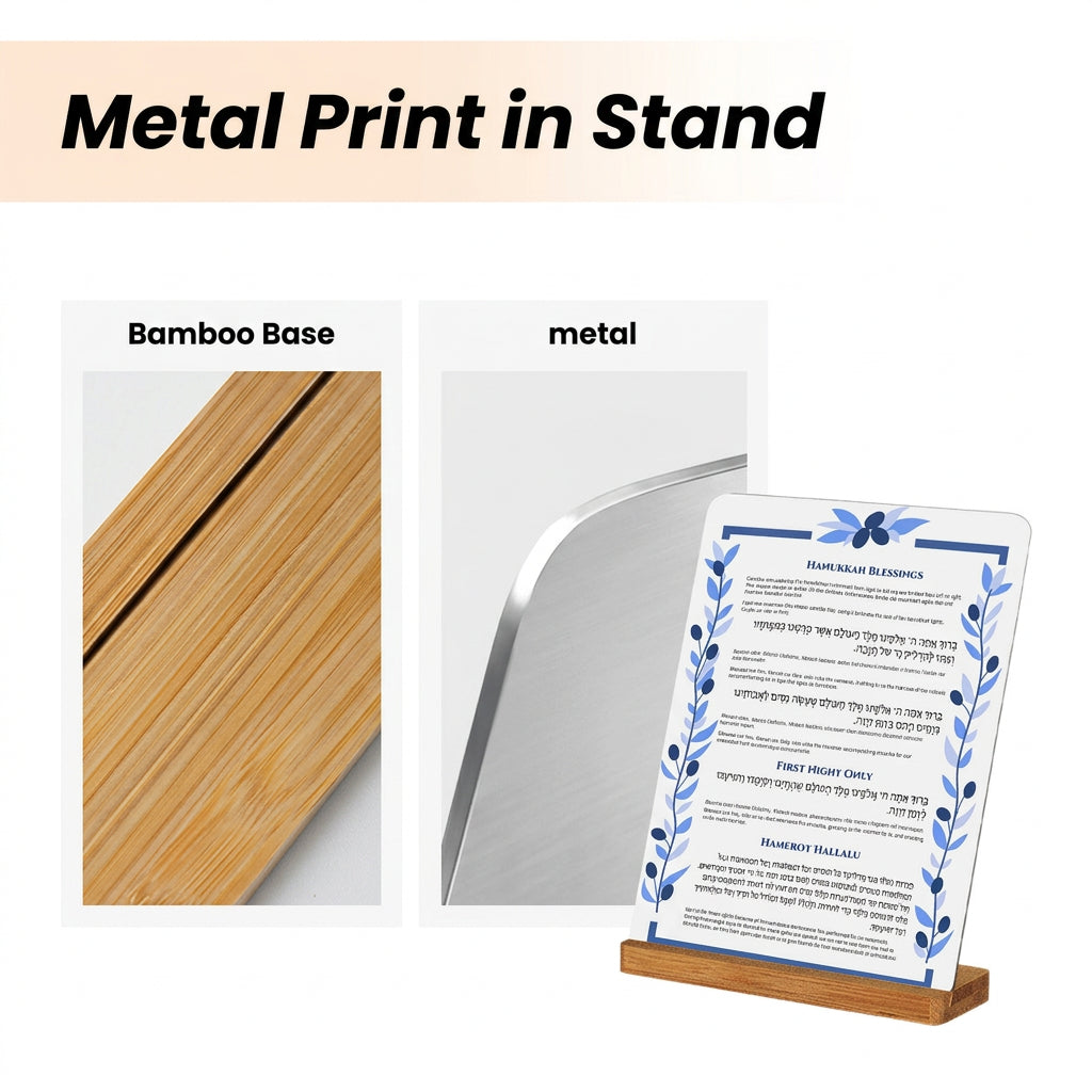 metal print in stand