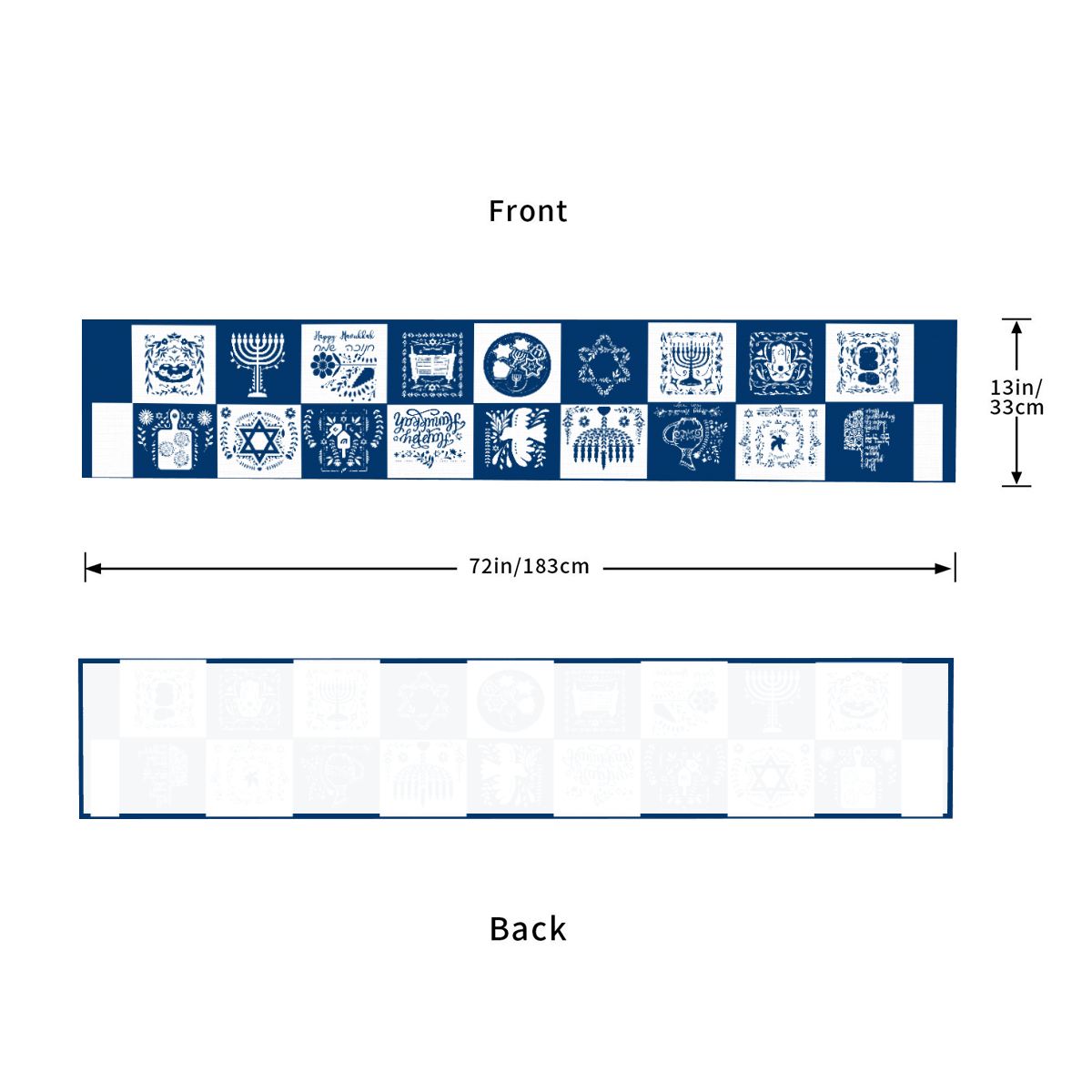 hanukkah table runner size