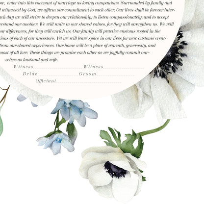 Neutral Florals Watercolor Ketubah