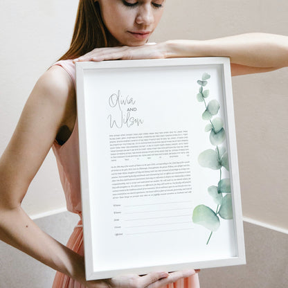 Minimalst Eucalyptus ketubah