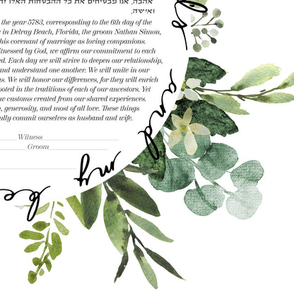 Plant Wreath Watercolor Ketubah