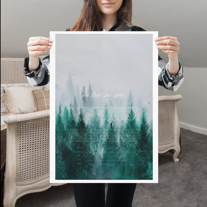 Minimalist Forest Watercolor Ketubah