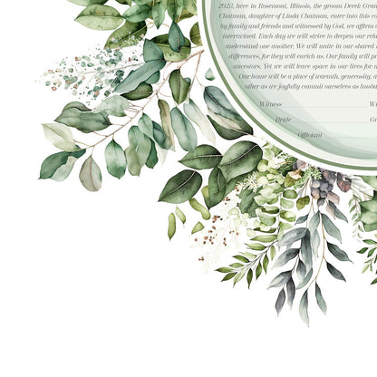 Watercolor greenery ketubah