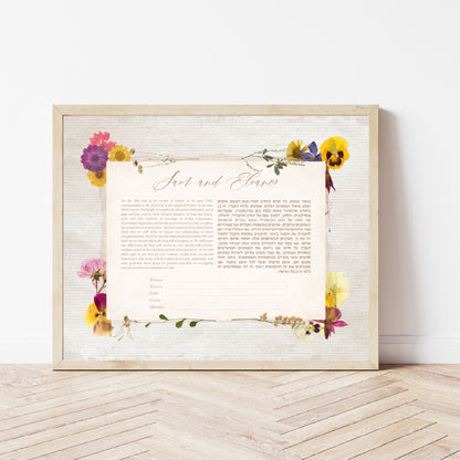 Ephemera Dried Flowers Ketubah