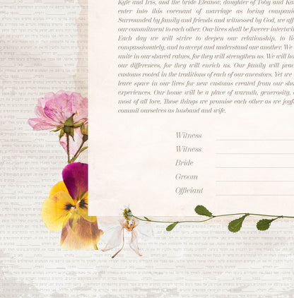 Ephemera Dried Flowers Ketubah