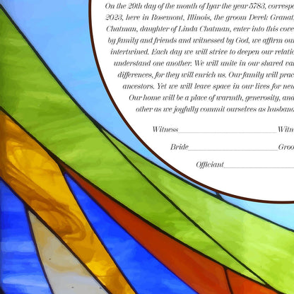 Vibrant Waves Stained Glass Ketubah