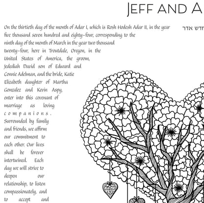 Mandala Hearts Tree of Life Ketubah