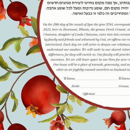 Pomegranate pattern Ketubah