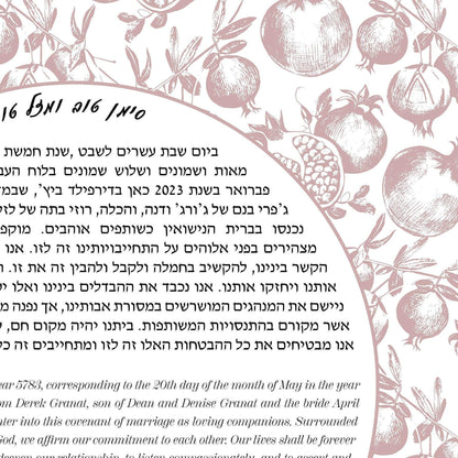 Vintage pomegranate pattern Ketubah