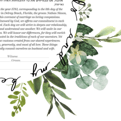 Plant Wreath Watercolor Ketubah