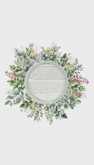 Watercolor greenery ketubah