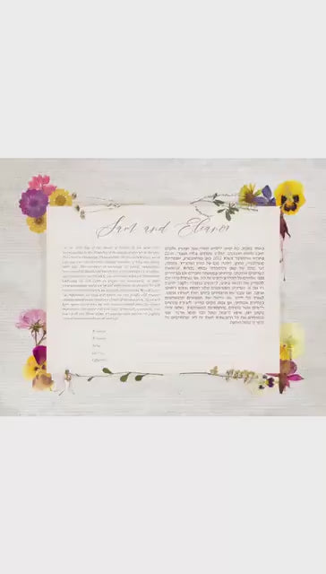 Ephemera Dried Flowers Ketubah