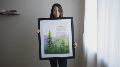 Sunset Watercolor Forest Landscape ketubah