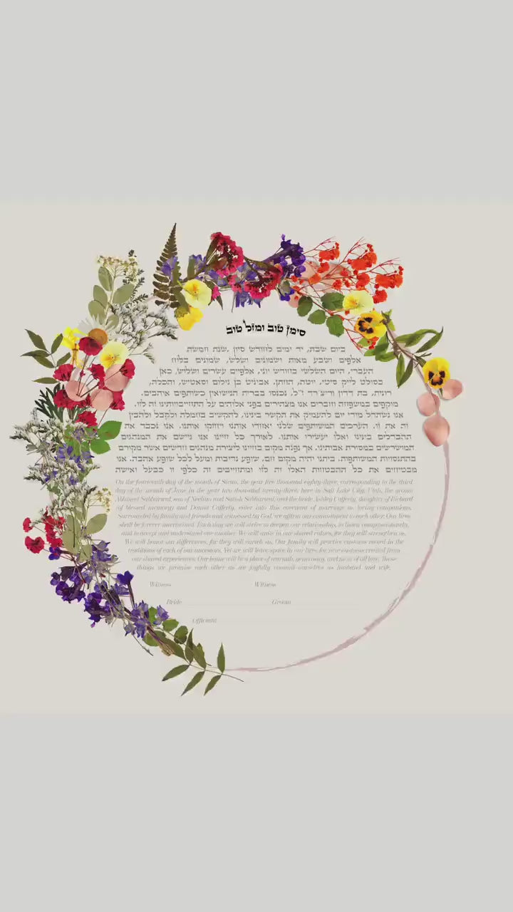 Dried Flowers Wreath Ketubah