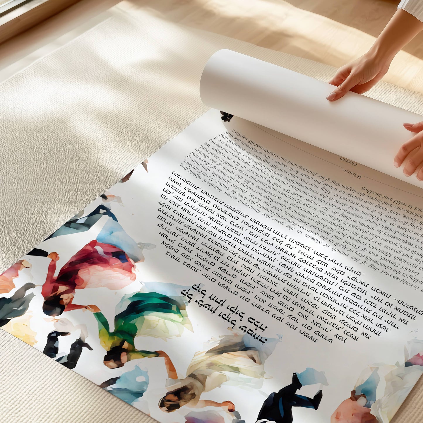 Watercolor dancing the hora ketubah