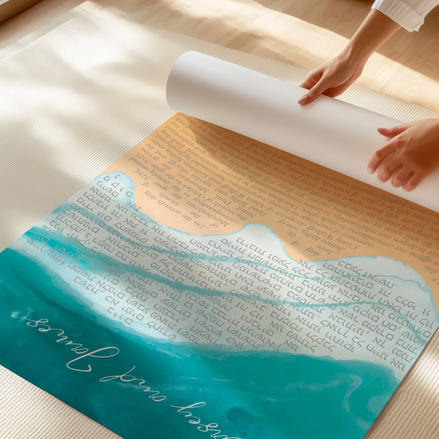 Beach art ketubah print