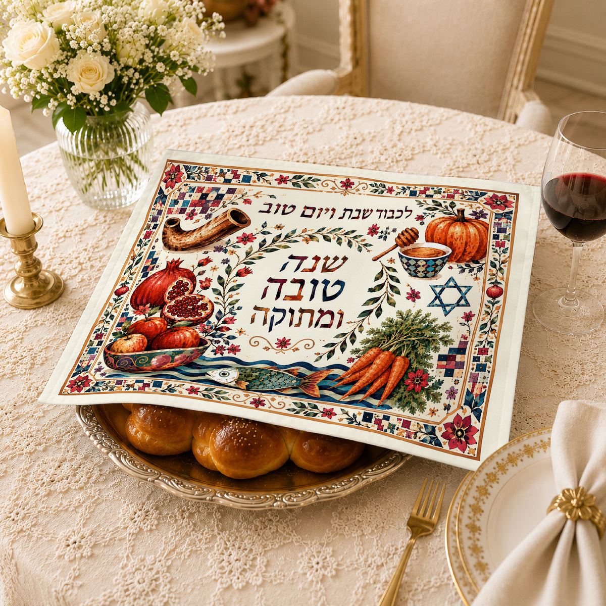 Rosh Hashana Challah Cover